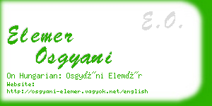 elemer osgyani business card